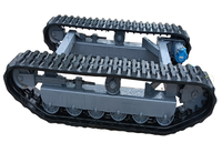 Châssis de robot sur chenilles pour charge lourde 500 kg, train de roulement à chenilles en caoutchouc avec télécommande pour l'automatisation industrielle et les véhicules autonomes (UGV)