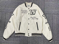 Veste universitaire vintage pour homme OEM, avec patchs en chenille brodés, en cuir PU, style streetwear, personnalisable