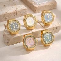 Montre de luxe carrée pour fiançailles et mariage, à quartz, avec cristaux, unisexe, quatre couleurs, bracelet élastique, bijoux en acier inoxydable, cadeau