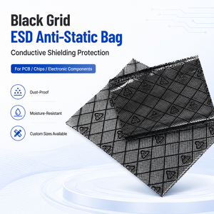 Bolsas ESD Planas Antiestáticas de PE Negro Personalizadas con Impresión de Gravura y Serigrafía para Chips Semiconductores Electrónicos - Product Image 3