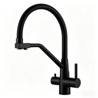 Robinet de cuisine à double sortie, rotatif, avec cartouche céramique, en cuivre électrolytique, commande par clé, résistant à la corrosion