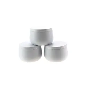 Wholesale Custom High Quality 8oz Metal Tins White Candle Tin Can