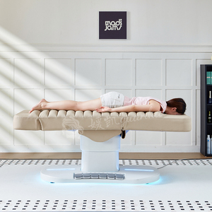 Luxcuy bej Salon Spa elektrik estetisyen yüz yatak ayarlanabilir kozmetik masaj kirpik masa 3 Motor kavisli güzellik yatağı - Product Image 6
