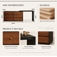 Coiffeuse d'angle extensible de style Mid-Century avec commode pour chambre à coucher et hôtel, vente en gros OEM ODM