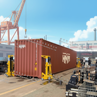 Plateforme élévatrice hydraulique mobile pour conteneurs, pour le chargement de camions, le transfert en entrepôt et la gestion des marchandises en terminal maritime