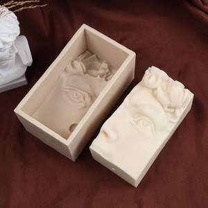 Molde de silicona de cara de David para vela Simple media cara silicona Aroma jabón resina epoxi yeso molde DIY artesanía regalo decoración del hogar - Product Image 4