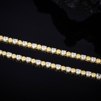Collier Tennis en Argent Sterling 925 Plaqué Or pour Femmes et Hommes, 5 mm Moissanite, Style Hip-hop, Choker Cubain, Fabrication de Bijoux Personnalisés
