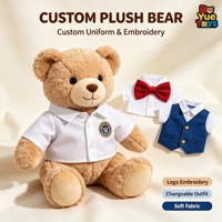 Fabricant de jouets Boyue, ours en peluche brun personnalisé, animaux en peluche de dessin animé, ours en peluche miniature mignon avec logo de l'entreprise