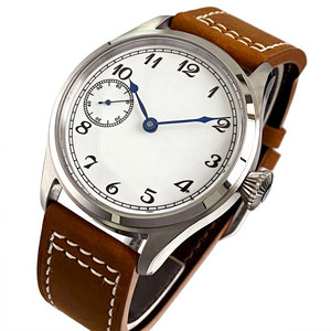 Montres sportives mécaniques manuelles Tandorio neuves de 42 mm, cadran blanc, <span class=keywords><strong>mouvement</strong></span> à remontage manuel <span class=keywords><strong>ETA</strong></span> <span class=keywords><strong>6497</strong></span> ST3600, verre saphir, montre pour homme - Product Image 4