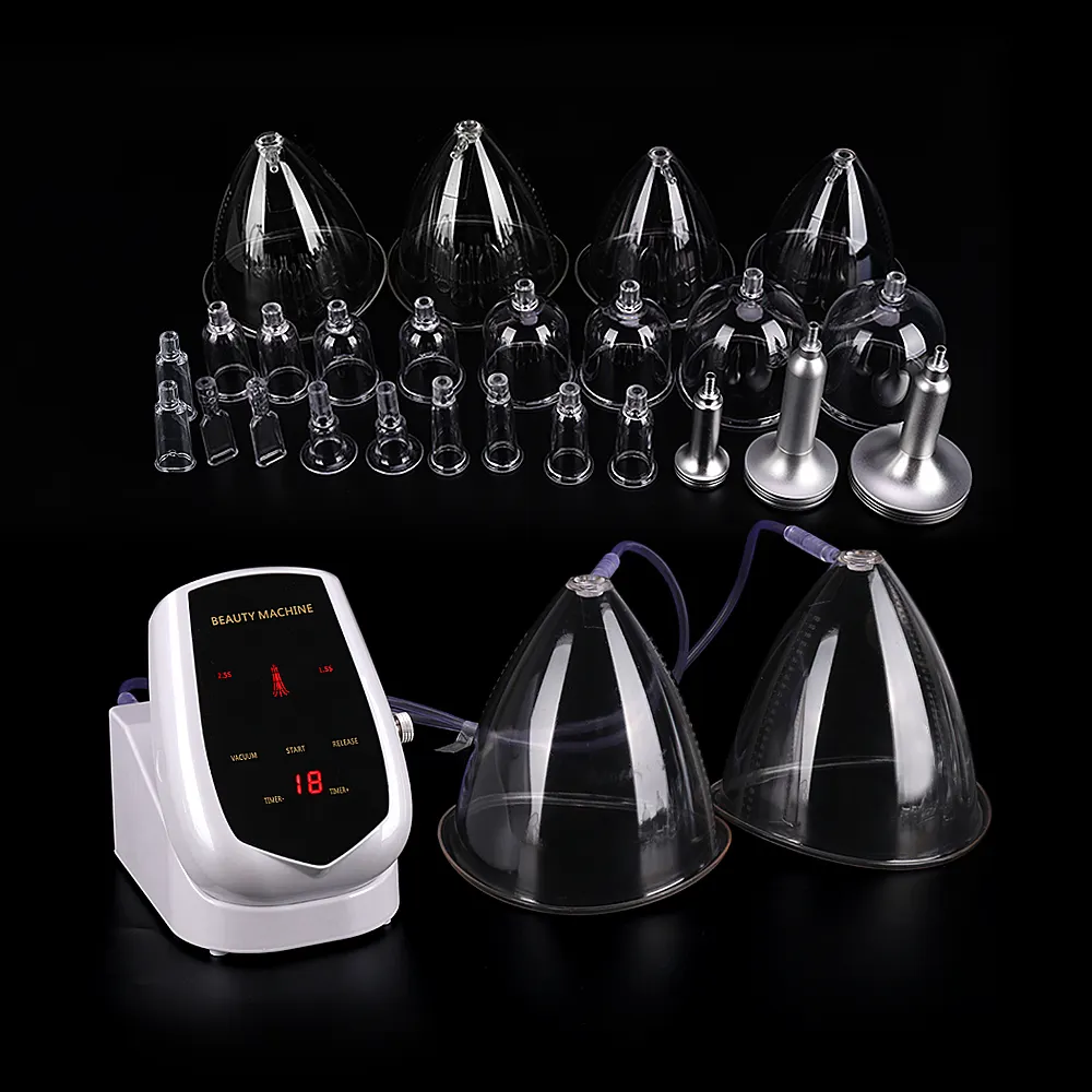 Portable vacuum therapy buttocks lifter breast enlargement butt lift tighten machine with 27 cups