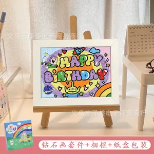 Educational Toys Happy Birthday Handmade DIY Diamond Painting Birthday Gift Diamond Sticker Masonry Painting Wholesale