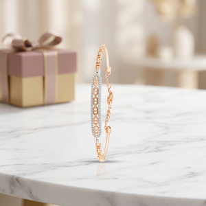 Bracelet tennis classique en or jaune avec diamants naturels, design barre à maillons ancre, bijoux fins de luxe - Product Image 2