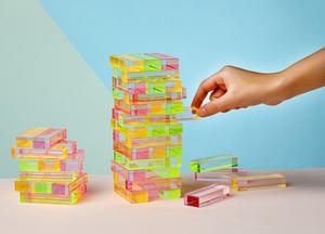 Tour de <span class=keywords><strong>Jenga</strong></span> en acrylique transparent - Jeu de blocs empilables colorés pour la famille et les fêtes - Product Image 4