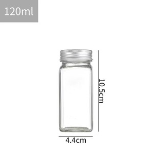 Botella de condimento con contenedor de pimienta de plástico de forma cuadrada de alta calidad con tapa de aluminio - Product Image 3