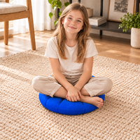 Offre Spéciale : Lot de 8 Coussins Ronds en Polypropylène de 16 Pouces pour Chaises et Coussins de Sol pour Enfants, Portables pour Salle de Classe et Maison, Bleu Royal