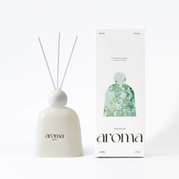 Diffuseur d'aromathérapie en verre en forme de cloche en céramique sans fumée, parfum longue durée 90-120 jours, usage domestique et hôtelier