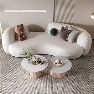 Vendita diretta del produttore divani curvi moderni divani in tessuto a 2 posti divano semicircolare del soggiorno
