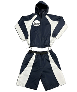 Ensemble short et veste coupe-vent en nylon imperméable personnalisé, survêtement léger avec short et sweat à capuche pour l'été - Product Image 2