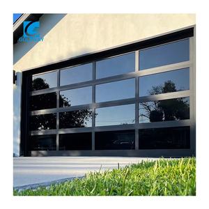 America 16X8 Aluminium Verre <span class=keywords><strong>Porte</strong></span> de Garage Avis <span class=keywords><strong>Porte</strong></span> de Garage Sectionnelle Transparente Portes de Garage Sans Cadre à Vue Complète - Product Image 1