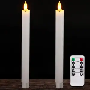 Homemory 6 peças velas cônicas sem chama com temporizador e dimmer remoto, bastões de velas brancos a pilhas, velas de janela LED