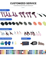 6-in-1 Professionelles Hundepflege-Set Edelstahl Silikon-Bürsten Entfilzungskamm Nagelknipser für Kurz-/Langhaar Hunde Katzen