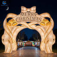 Schlüsselfertiges Winterwunderland-Beleuchtungsprojekt Großer Outdoor-Tunnel Wasserdichter Seiden-Eingangsbogen Laterne für Feiertagsfeste und Shows