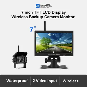 12V-24V sans fil 7 "moniteur de voiture sauvegarde vue arrière emballage caméra étanche pour camions Bus RV remorque pelle 2.4G WiFi - Product Image 2