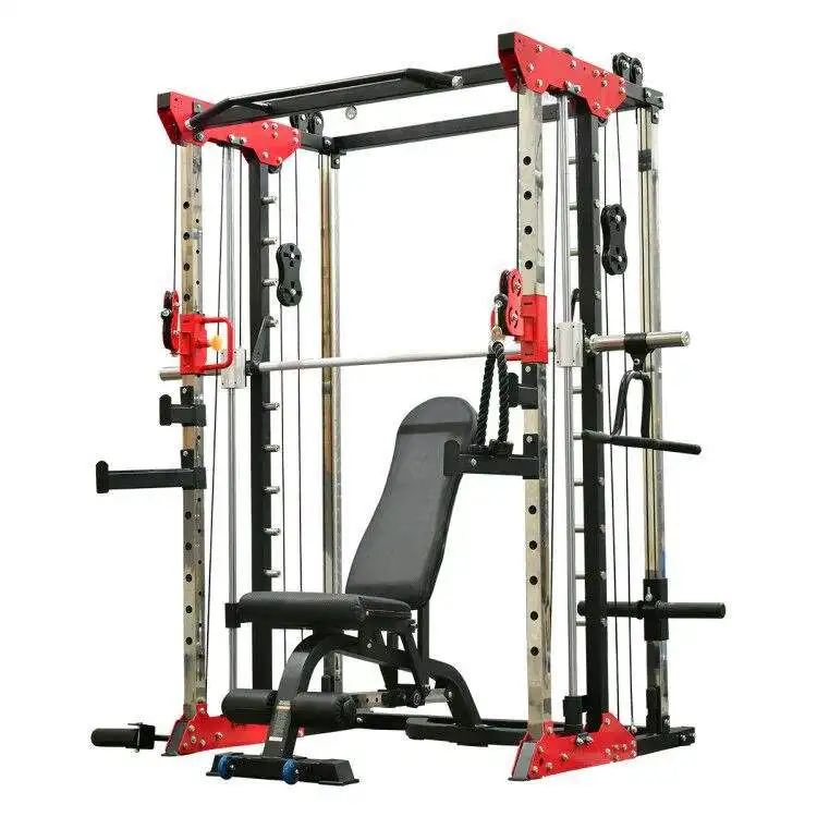 combo functional trainer half rack commercial cable crossover power rack strength commercial gym smith machine multi functional