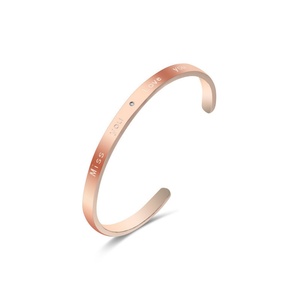 Nuevo Brazalete de Acero Inoxidable Chapado en Oro Rosa con Diamante de 0.005ct, Joyería de Aniversario para Hombre - Product Image 6