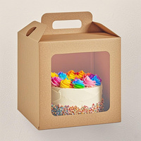 Zweistufige Bastelfenster-Geschenk box aus Leder für gefrorene Hot Dogs Pralinen-Haltbare Aufbewahrung aus Pappe für Kuchen Andere