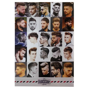 Barbershop Hairstyle Poster Vertical Wall Decoration One Black And White <b>Border</b> For Salon <b>Display</b> - Product Image 1
