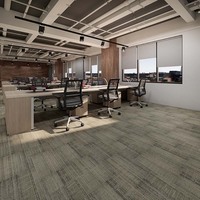 Dalles de moquette de bureau modernes en nylon OEM/ODM, antistatiques, à dos en PE, à boucles multi-niveaux, ignifuges et lavables