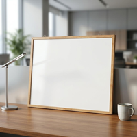 Tableau blanc magnétique mural effaçable à sec avec cadre en bois et en métal pour salle de classe, bureau, salle de réunion