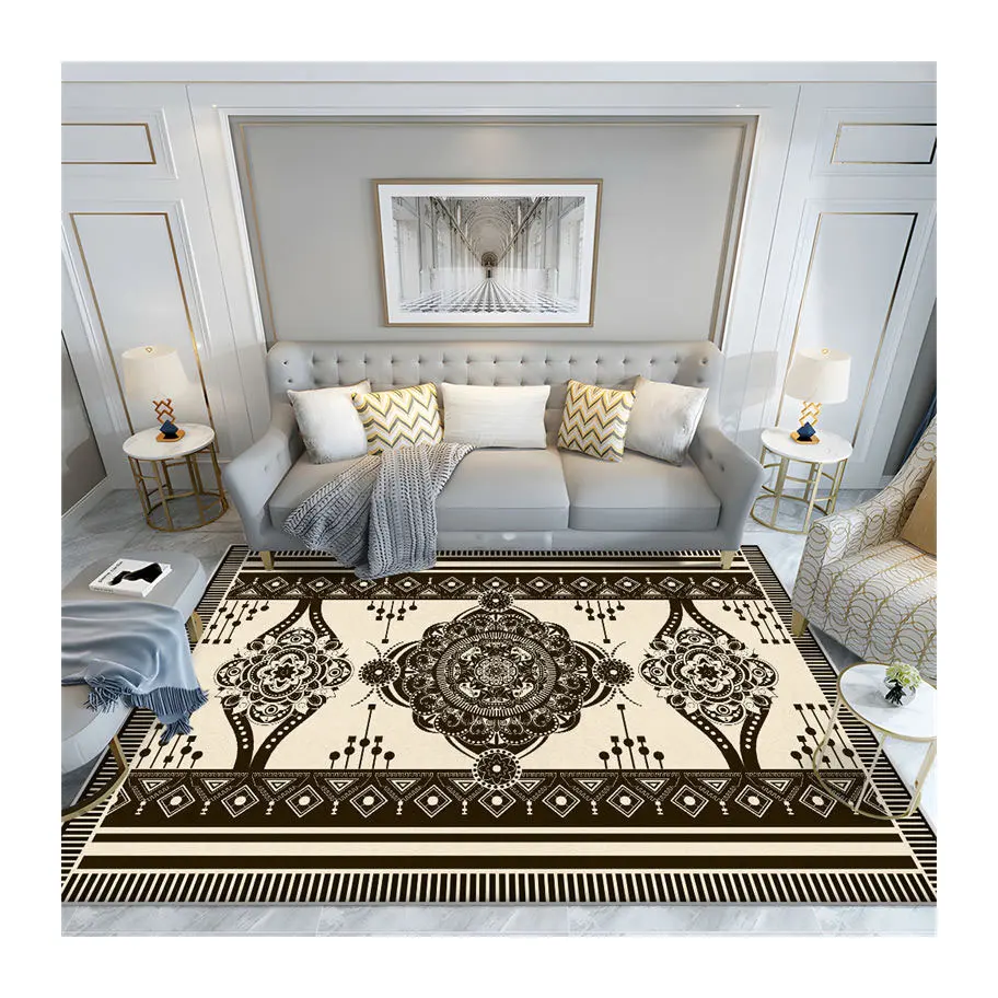 Chinese Manufacture Design Area Rugs Modern Any Size Floor Mats Pattern Commercial Hali Polyester Printed 3D Living Room Carpets