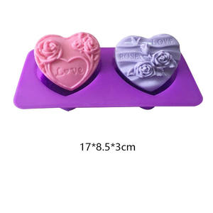 Early Riser Valentine's <span class=keywords><strong>Special</strong></span> Moule <span class=keywords><strong>en</strong></span> silicone à 2 cavités avec cœur et rose Moule à chocolat/gâteau/bougie/<span class=keywords><strong>savon</strong></span> de qualité alimentaire - Product Image 5