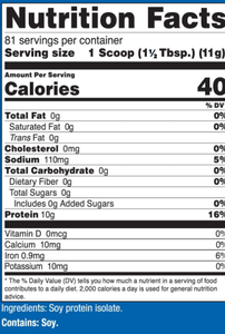 Aislado de Proteína de Soya OEM/ODM en Polvo, 2 Libras Sin Sabor - 10 Gramos de Proteína por Porción, Vegetariano, Sin GMO ni Gluten - Product Image 2