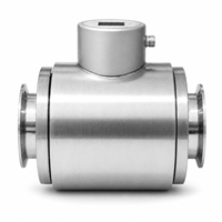 Débitmètre électromagnétique sanitaire IP65, connecteur aviation M12, sortie impulsion 4-20mA, capteur de débit magnétique en acier inoxydable pour fluides