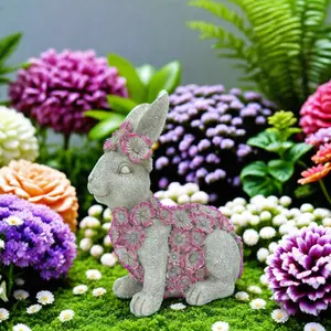 Top Grace simpatici coniglietti Mini giocattoli di coniglio in resina statue di animali da giardino decorazioni per torte artigianali in resina