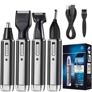Kit di Cura Personale <span class=keywords><strong>4</strong></span> in 1 Ricaricabile, Rasoio Elettrico, Tagliacapelli per Uomo, Regolabarba, Trimmer per Orecchie, Sopracciglia e Viso - Product Image 1