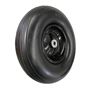 Pneus et roues pleins anti-crevaison de 12 pouces, <span class=keywords><strong>roue</strong></span> en mousse PU 3.50-6 pour chariot de jardin, <span class=keywords><strong>brouette</strong></span>, neuf - Product Image 1