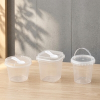 Gobelet en plastique pour pouding avec couvercle anti-fuite et cuillère, contenant jetable pour yaourt et dessert, emballage alimentaire épaissi, fournisseur