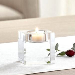 Porte-bougie en cristal doré, support de luxe cubique, haute transparence <span class=keywords><strong>plusieurs</strong></span> tailles - Product Image 2