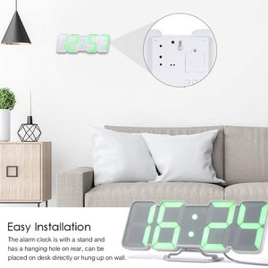 Listrik Disesuaikan <span class=keywords><strong>Multi</strong></span> Warna untuk Desain Kamar Mount 2021 Jam Digital Alarm <span class=keywords><strong>Lcd</strong></span> Dinding Rgb 3D Led Jam - Product Image 4