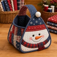 Kit de Bricolage Sac à Main de Noël en Polyester – 9 Motifs : Bonhomme de Pain d'Épices, Casse-Noisette, Ours, Oiseau Rouge, Sapin de Noël, Pingouin – Lot en Gros