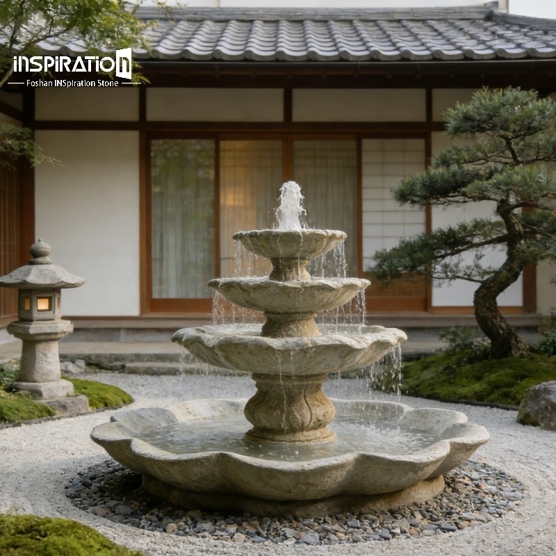Artificial Sandstone Bird Bath Fountain for