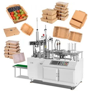 Disposable Fast Food Carton Boxes Erecting Forming Machine Lunch Paper Box Making Machine