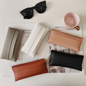 Estuche de Gafas de Cuero Rectangular, Bolsa de Almacenamiento para Lentes, Color Sólido, Portátil, para Gafas de Sol - Product Image 1