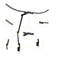 Lampe de bureau professionnelle à pince LED avec bras articulé réglable, design pliable, protection oculaire, CRI élevé, idéale pour les grandes tables