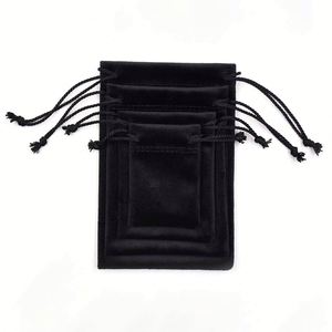 Pochette à bijoux en velours avec cordon de serrage, plusieurs tailles, logo personnalisé, emballage écologique de luxe - Product Image 1
