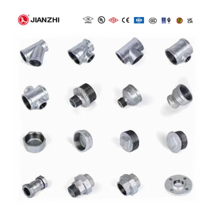 Jianzhi áp suất thấp dễ uốn đúc sắt nối Tee ren núm vú chéo 2 1/2 Công Đoàn mạ kẽm ống và phụ kiện - Product Image 1